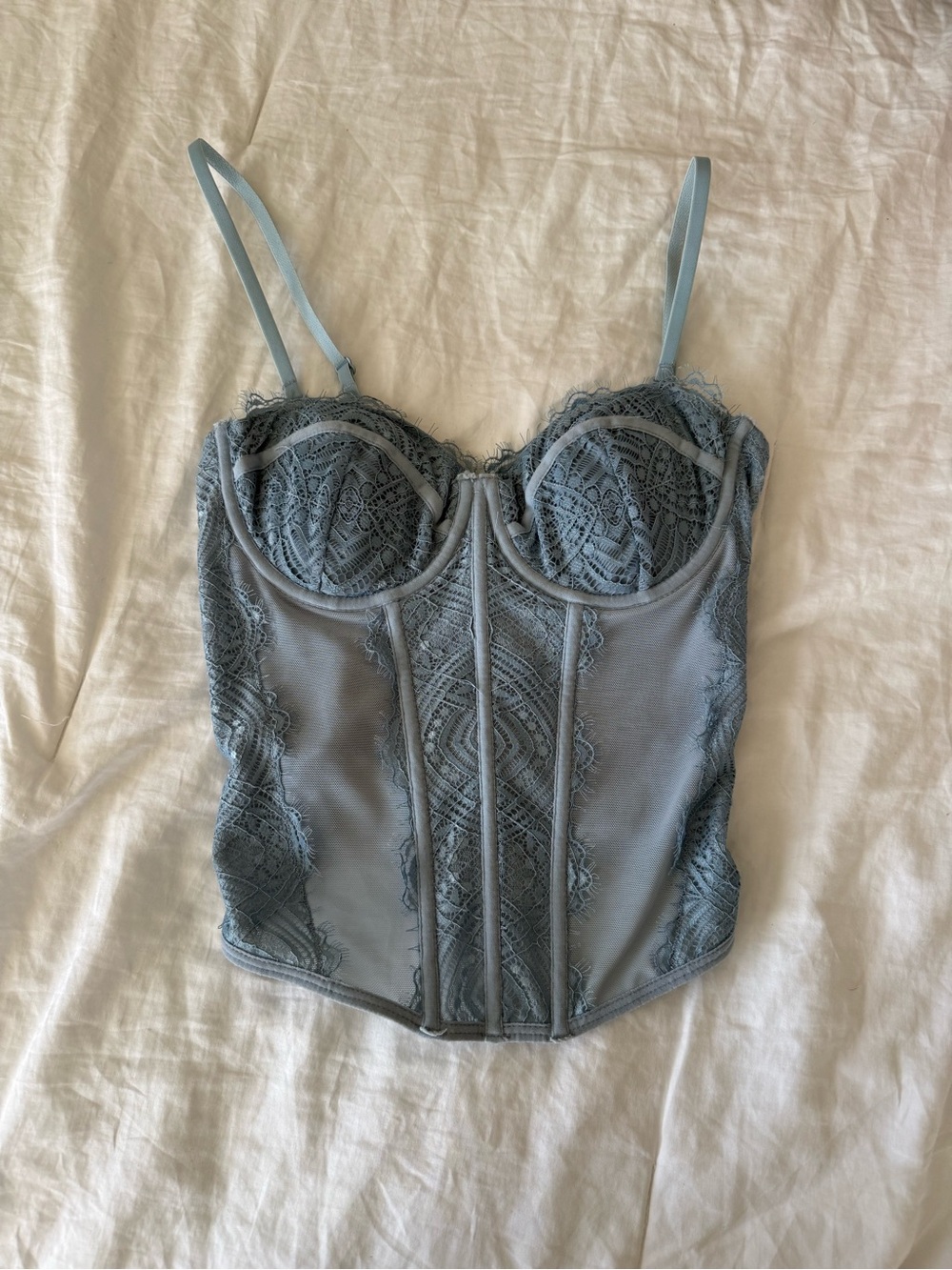 Garage Blue Corset Bustier Top